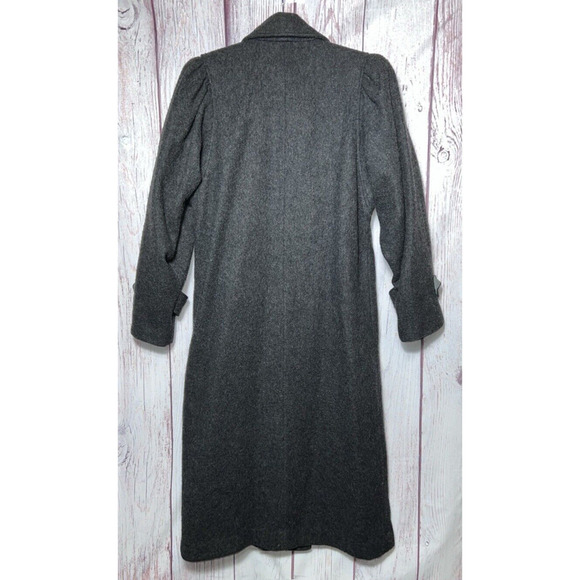 Lerner! Women’s Long Virgin Wool Trench Pea Coat Double Breasted Gray Size 5/6 - Picture 2 of 11